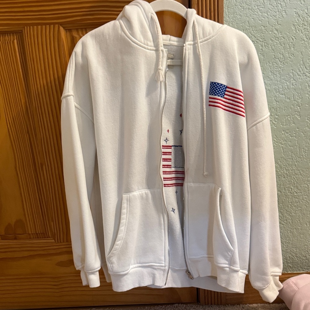 sunkissed coconut american flag zip up